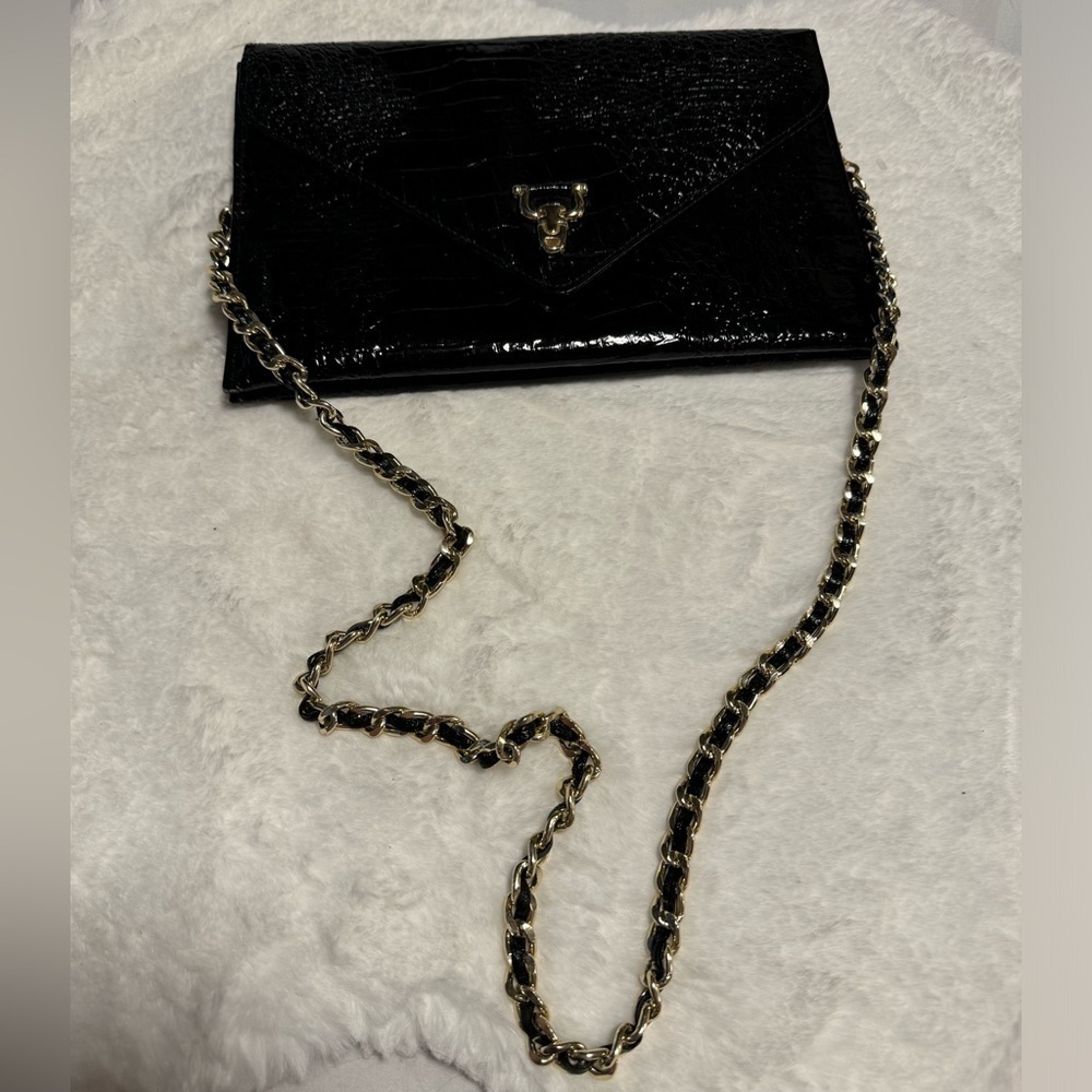 VTG Vivace Korean Leather Crocodile Envelope Clutch Shoulder Purse 90’s Unique - Picture 8 of 15